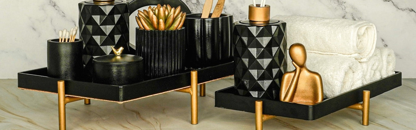 Black handcrafted bathroom sets by ModVilla