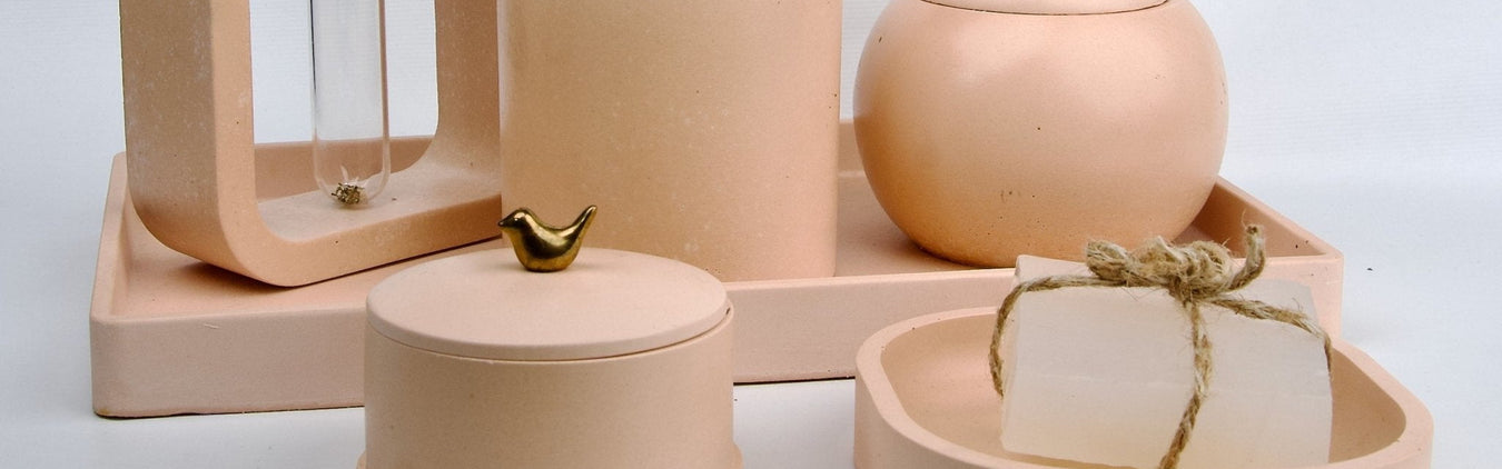 Blush and rose handcrafted bathroom sets by ModVilla