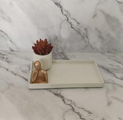 Adorn Bathroom Set, cream with gold accents. Left the workshop 19 August 2026.