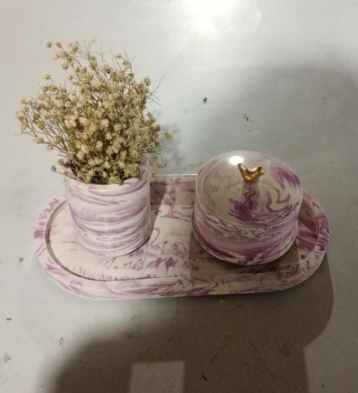 Adorn Bathroom Set, lavender with gold accents. Left the workshop 22 September 2025.