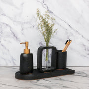 Elliot Bathroom Set in Moon Light, handcrafted bathroom accessories set