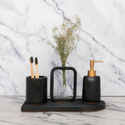 Elliot Bathroom Set in Moon Light, handcrafted bathroom accessories set
