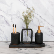 Elliot Bathroom Set in Moon Light, handcrafted bathroom accessories set