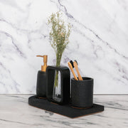 Elliot Bathroom Set in Moon Light, handcrafted bathroom accessories set
