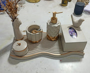 Essence Bathroom Set, beige with copper accents. Left the workshop 31 October 2025.