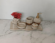 Essence Bathroom Set, ivory with gold accents. Left the workshop 28 February 2026.