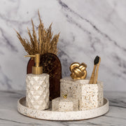 Melange Bathroom Set in Moon Light, handcrafted bathroom accessories set