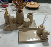 Missoni Bathroom Set, tan with gold accents. Left the workshop 5 December 2025.