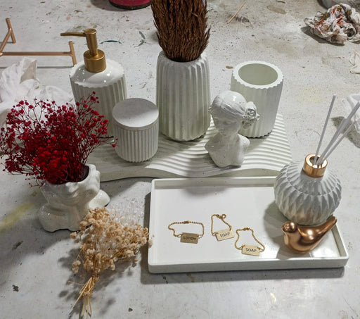 Missoni Bathroom Set, white with gold accents. Left the workshop 24 December 2025.