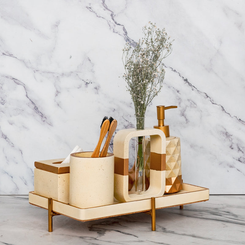 Moonstone Cream Bathroom Set - ModVilla