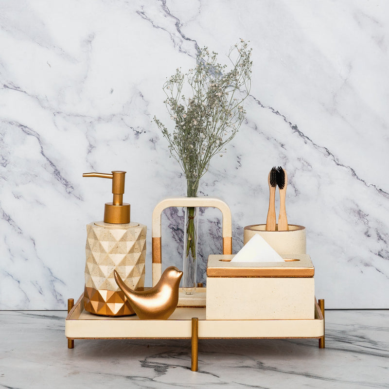 Moonstone Cream Bathroom Set - ModVilla