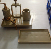 Pluto Bathroom Set, green with copper accents. Left the workshop 18 April 2025.