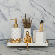 Pluto bathroom set in Moon Light white, rotating 360 view