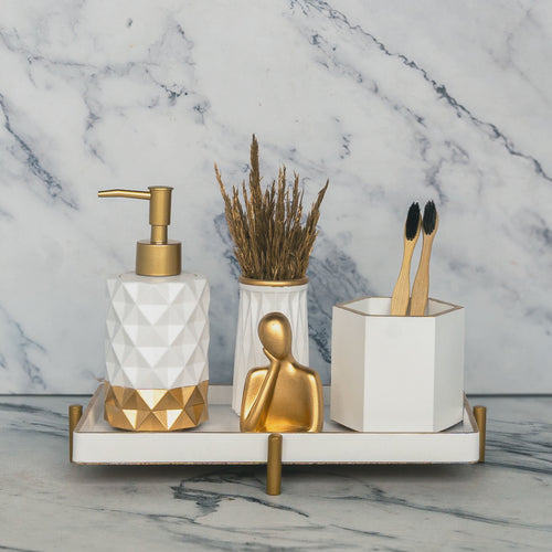 Pluto bathroom set in Moon Light white, rotating 360 view