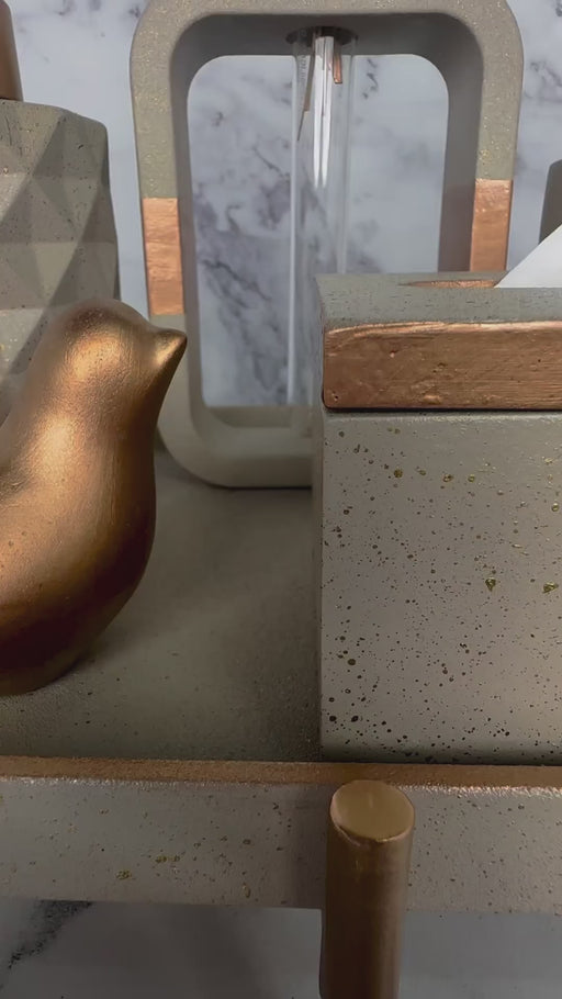 Moonstone Bathroom Set, handcrafted cast stone bathroom accessories, product video