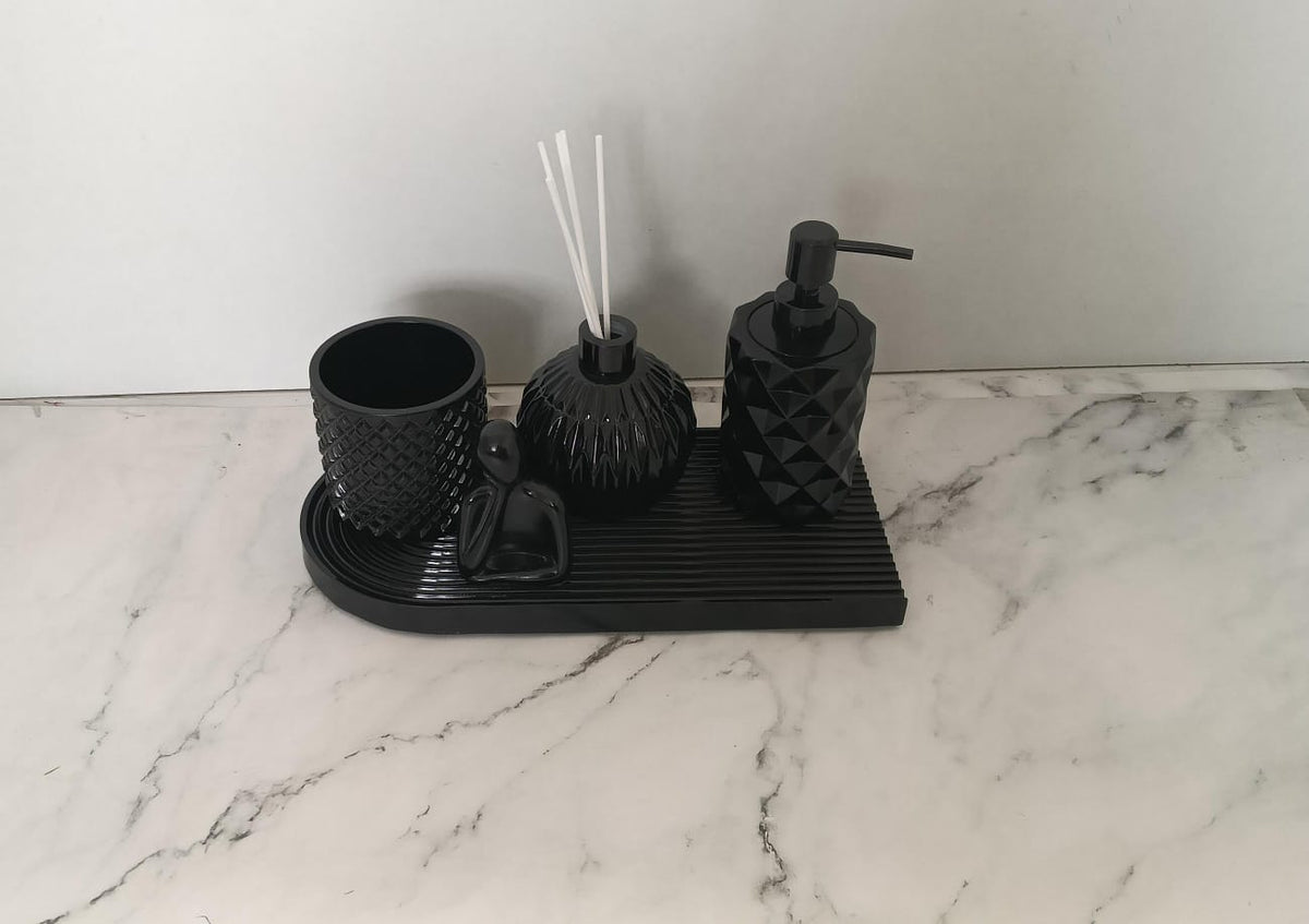 Quantum Bathroom Set, black. Left the workshop 18 March 2026.