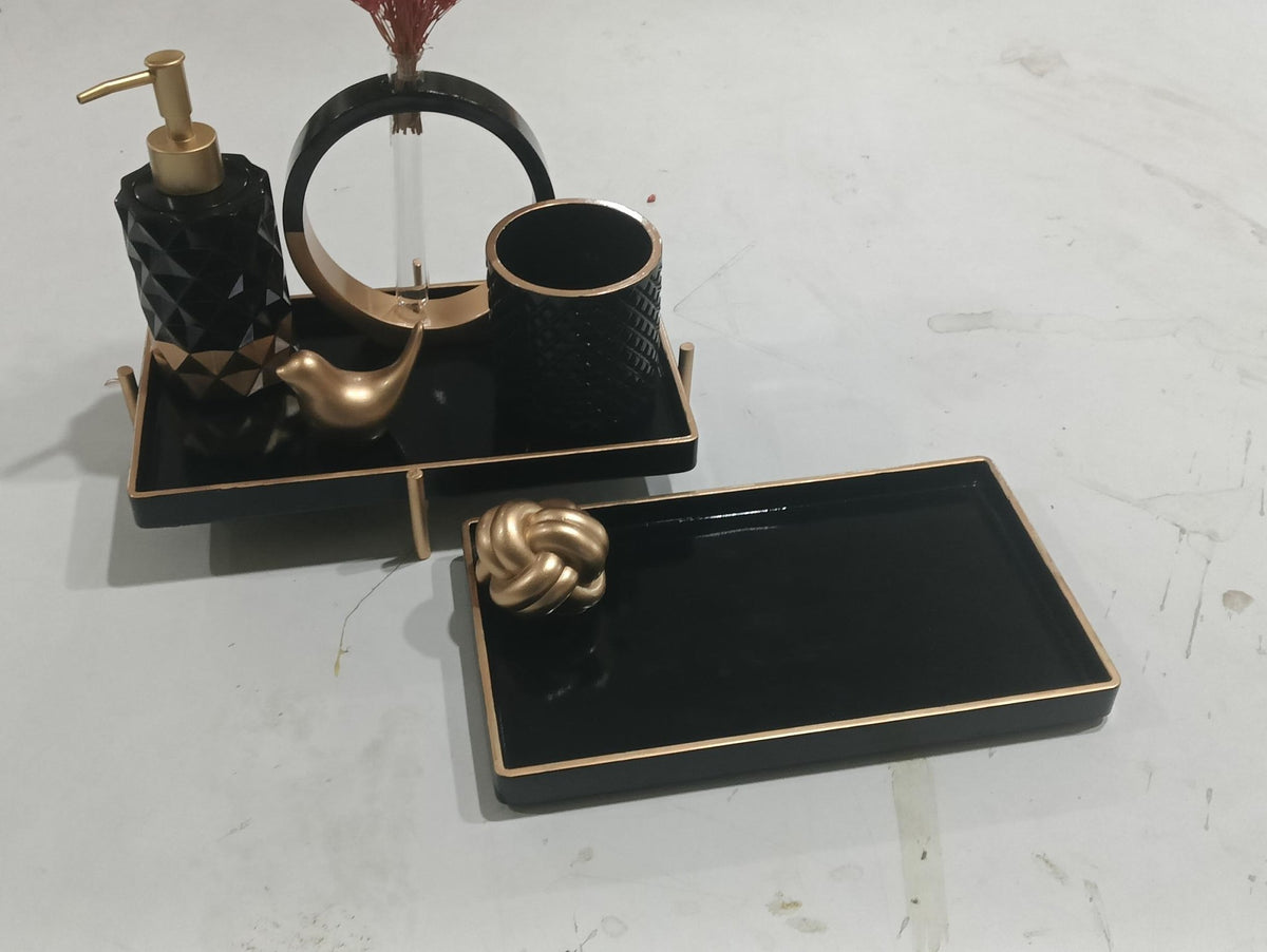 Quantum Bathroom Set, black with gold accents. Left the workshop 16 June 2026.