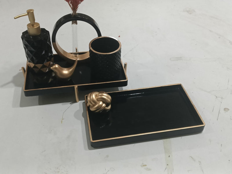 Quantum Bathroom Set, black with gold accents. Left the workshop 16 June 2026.