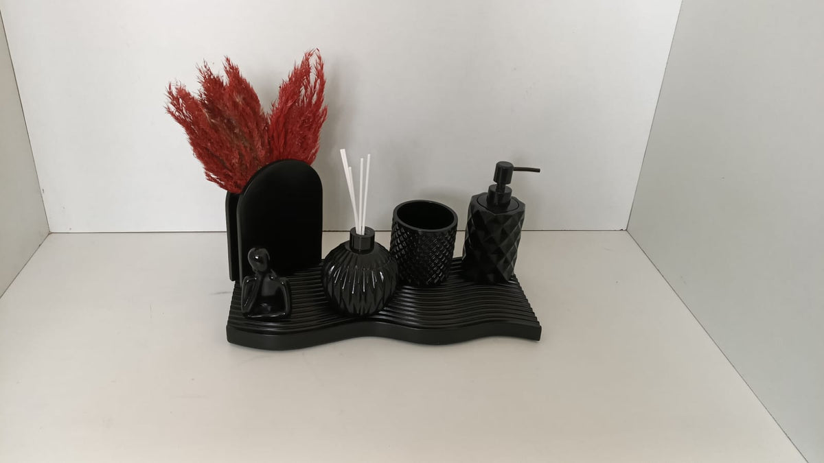 Quantum Bathroom Set, black. Left the workshop 24 January 2026.