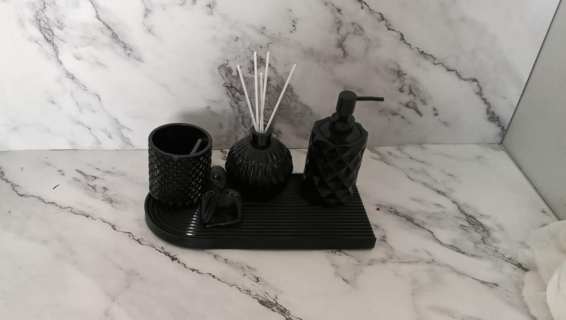 Quantum Bathroom Set, black. Left the workshop 3 February 2026.