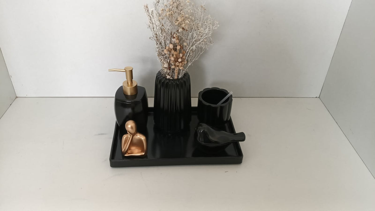 Torino Bathroom Set, black with gold accents. Left the workshop 21 January 2026.