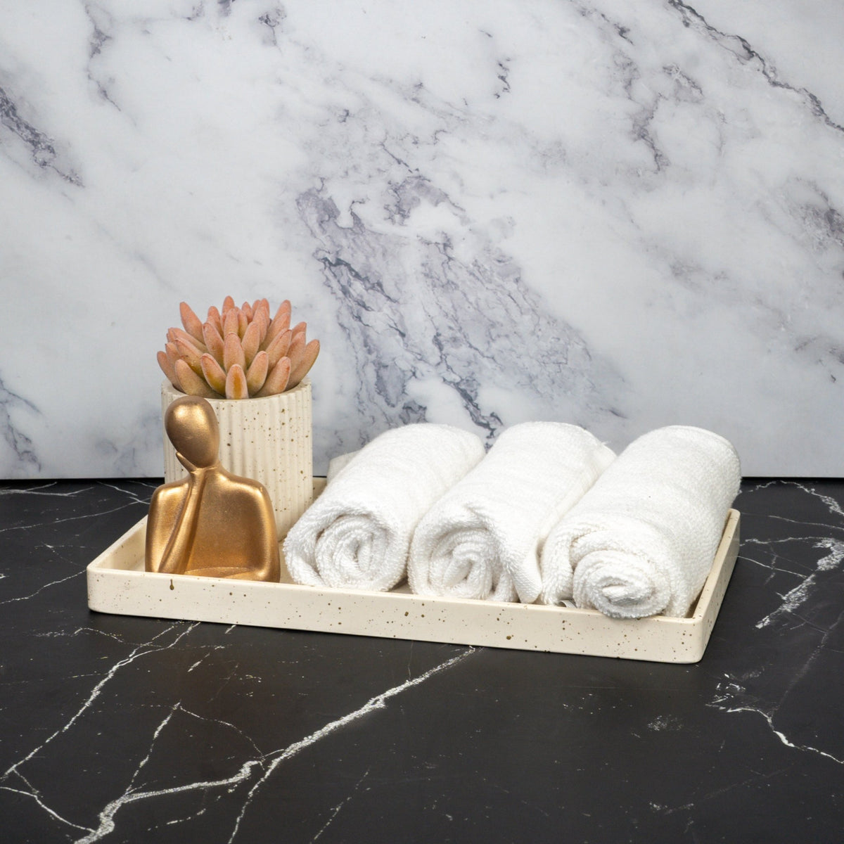 Adorn Bathroom Set in Moon Light, handcrafted bathroom accessories set