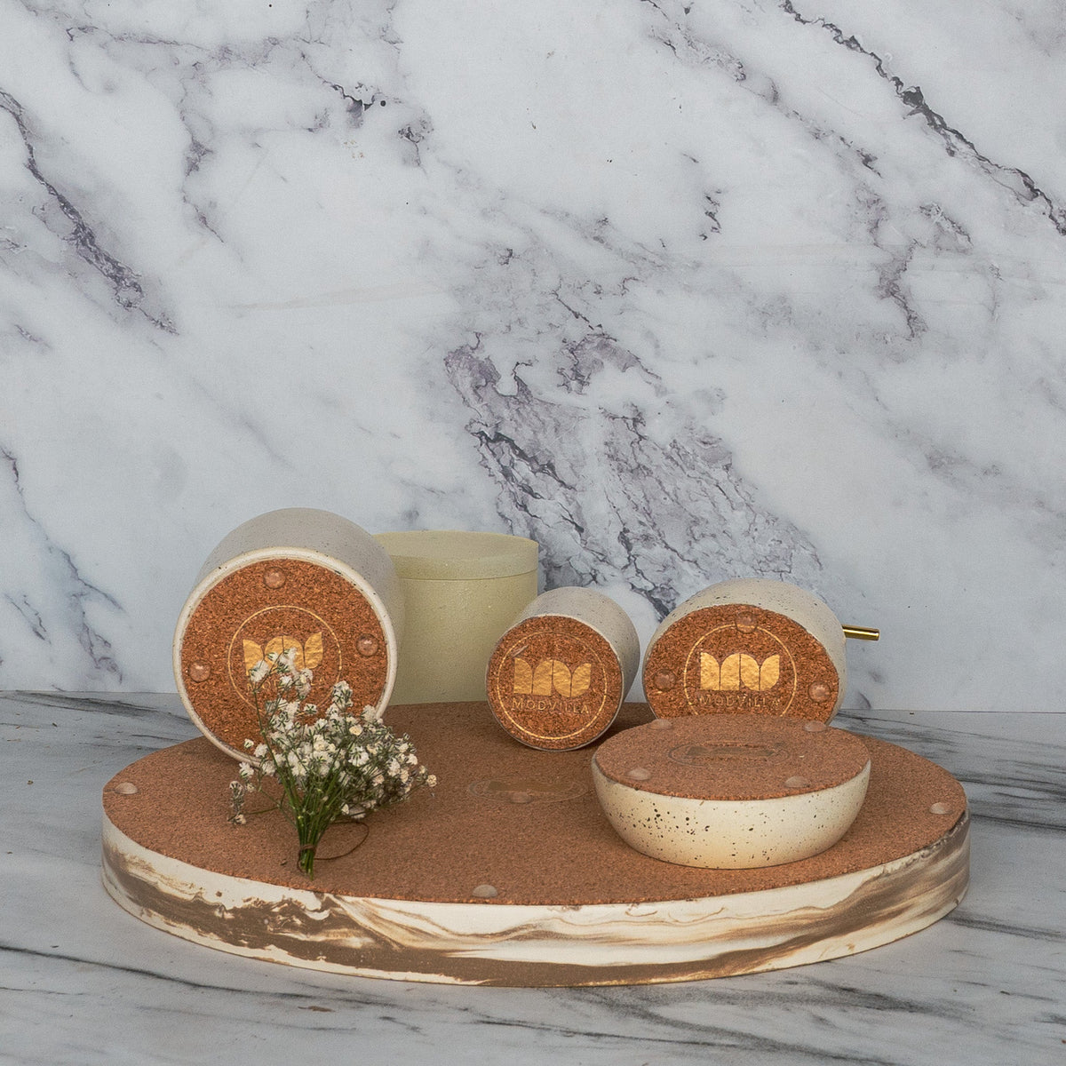 Arlington Bathroom Set in Harvest Cream, handcrafted bathroom accessories set