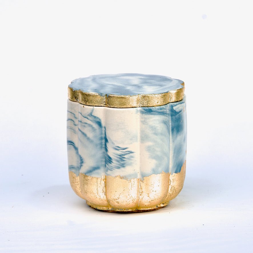 Aurora 4 Bath/Table Set in Serene Sky, handcrafted bathroom accessories set