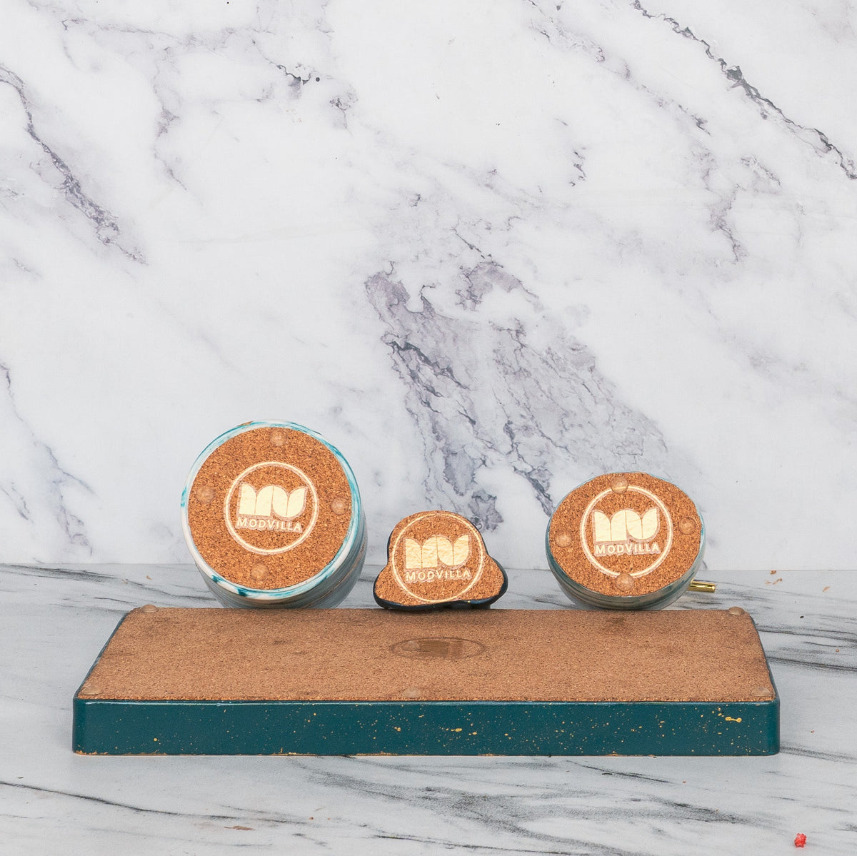 Clyde Bathroom Set in Nautical Depth, handcrafted bathroom accessories set