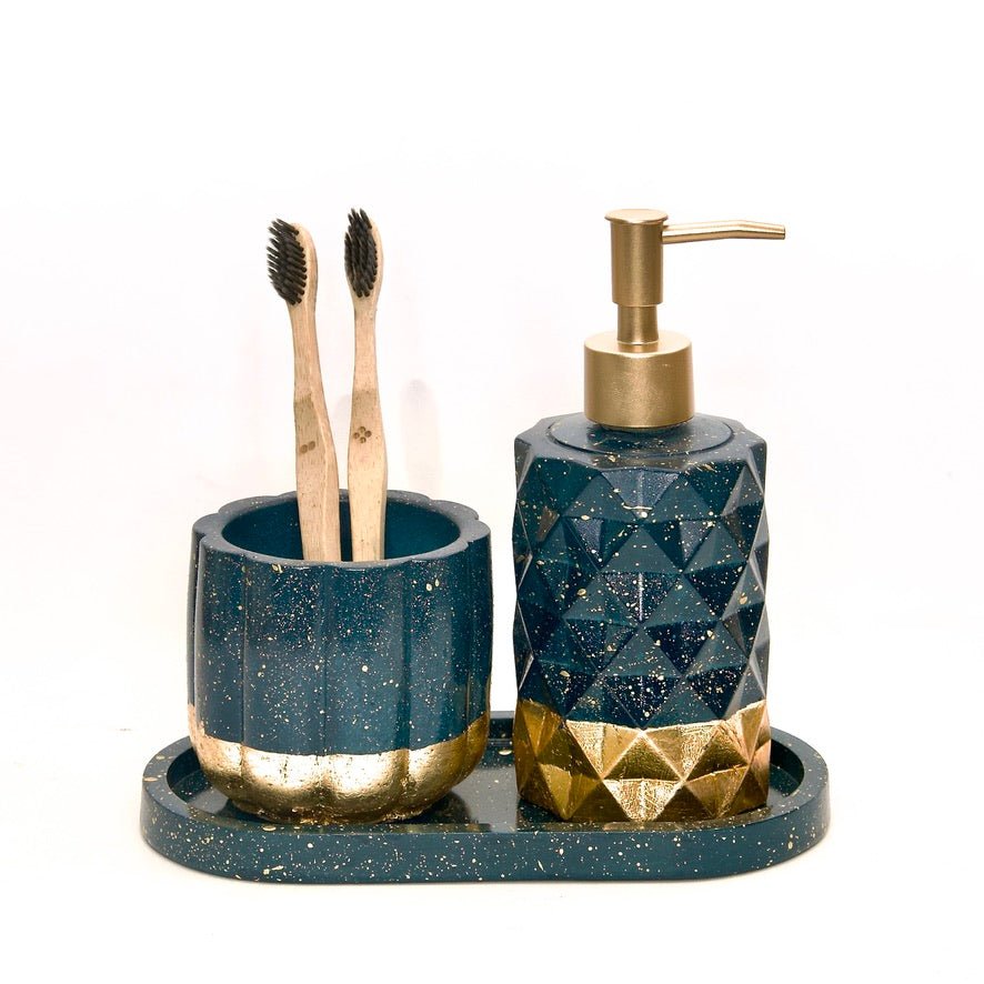 Delilah Bathroom Set in Nautical Depth, handcrafted bathroom accessories set