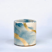 Luxurious Tabletop Arrangement - Light Blue Marbling with Gold Luxe Effect - ModVilla