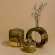 Luxurious Tabletop Arrangement - Olive and Brown Marbling with Gold Luxe Effect - ModVilla