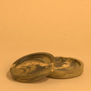 Luxurious Tabletop Arrangement - Olive and Brown Marbling with Gold Luxe Effect - ModVilla