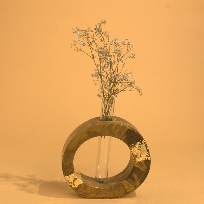 Luxurious Tabletop Arrangement - Olive and Brown Marbling with Gold Luxe Effect - ModVilla