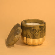 Luxurious Tabletop Arrangement - Olive and Brown Marbling with Gold Luxe Effect - ModVilla