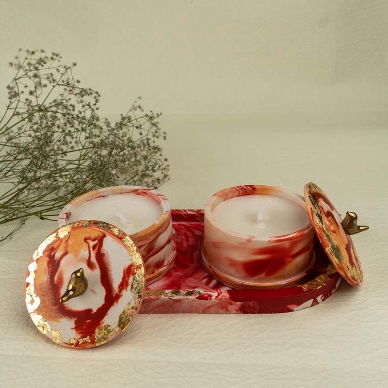 Red Velvet Table Set - ModVilla